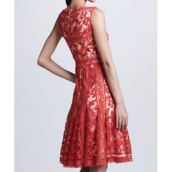 SOLD-Tadashi Embroidered Lace Cocktail Dress - Picture 6 of 14
